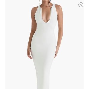 Eleanora Plunge Neck Maxi Cocktail Dress - HOUSE OF CB